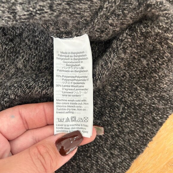 J Crew Sweater Mens Sz L Gray Marled Shawl Collar Lambs Wool Blend Pullover Knit - Picture 6 of 8